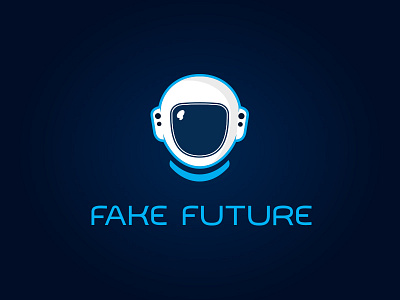 fake future astronaut blue fake future helmet logo logotype sci fi