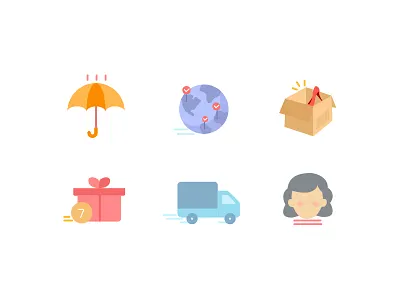 Icon - shopping box car earth icon shopping user