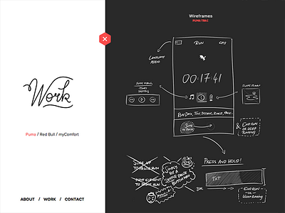 Puma Trac Wireframes portfolio scribble typography wireframe