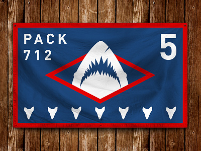 Pack 712 Flag flag scouts shark