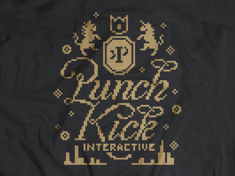 Punchkick t-shirt concept: 8-bit 8 bit apparel graphic design typography video games