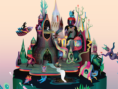 Habitat adobe blazetic cosmology graphic illustration ivan love sumski vector šumski