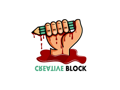 Creative Block block blood creative creativity drop hand illustration logo nice pen pencil