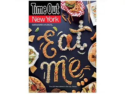 Time Out New York Cover editorial food food lettering food type food typography handcrafted handlettering magazine cover typography