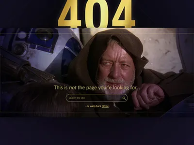 Dailyui08 404 Page Small 404 dailyui gold obi starwars