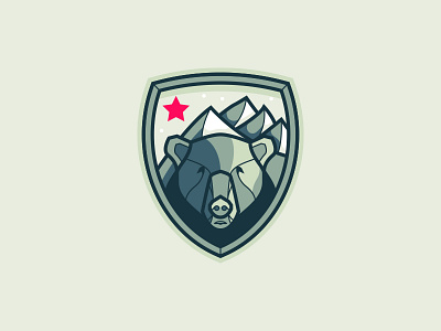 California Bear Badge badge bear california grizzly nevada reno shield sierra ski tahoe winter