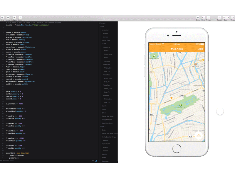 Day 4 - Framer.js - My Friends framer framerjs friends gif localize maps page prototype prototyping social ui way