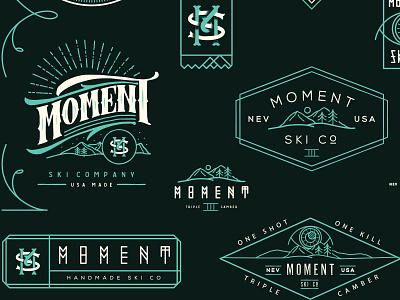 Moment Skis Tear Sheet badges branding moment nevada reno sheet sierra skiing skis tear