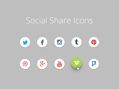 Social Share Icons css freebie github html icons networks open source share social