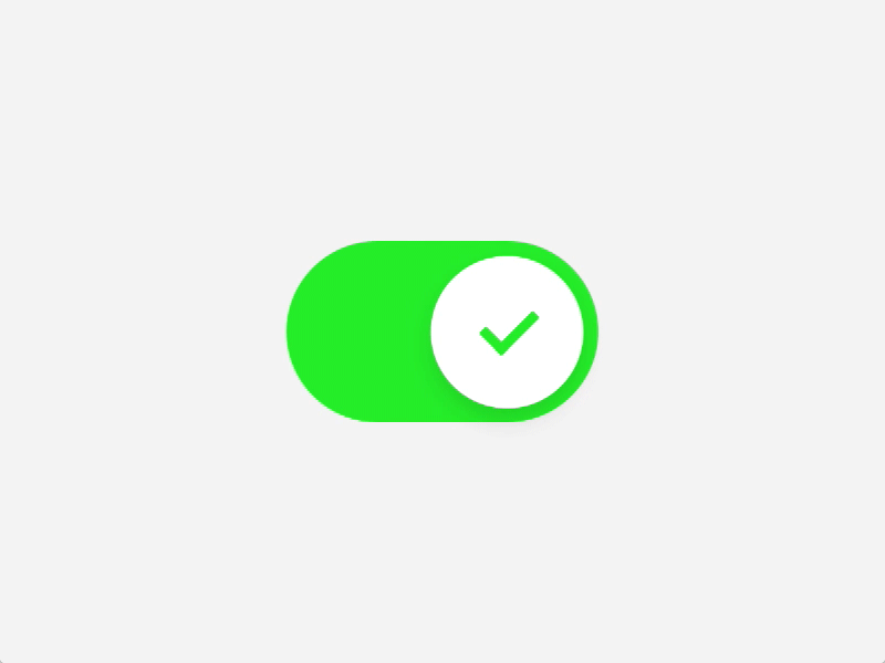 Toggle Switch animation bounce flat fluid frames green minimal morph switch toggle ui white