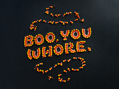 Mean Trills Food Type iPhone/Desktop Wallpaper candy corn dimensional type food lettering food type food typography halloween hand lettering lettering mean girls trick or treat type typography