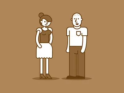 2peeps characters girl guy people vector