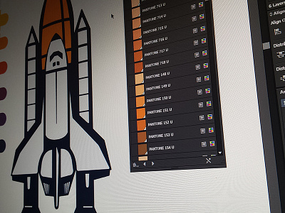 Shuttle illustration illustrator nasa pantone print shuttle vector