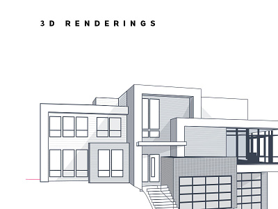 Illustration for 3D Rendering Section 3d rendering architecture house illustration website