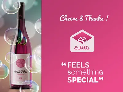 Thank You Dribbble bear bottle debut dribbble dribbble invitation first post first shot invitation thanks