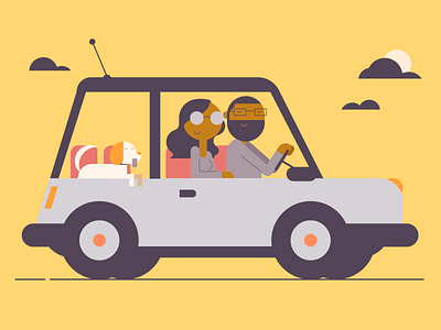 Road Trip 2d illustration