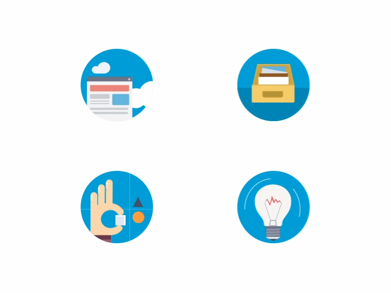 Icons Animation animation art bulb flat fun icon icons illustration service web