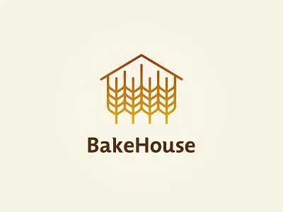 Bakehouse bakery branding house logo wheat