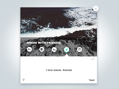 #010 - Social Share clean dailyui sketch social share twitter ui