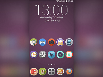 Flat Icons Launcher Concept concept cute design flat graphic icons launcher purple