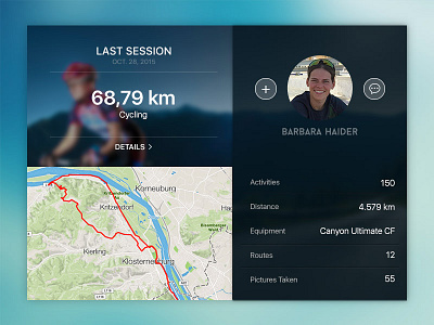 User Profile - Day 006 dailyui flat map modern overlay profile sport user widget