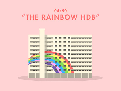 04/50: "The Rainbow HDB" architecture buildings flat design hdb illustration singapore