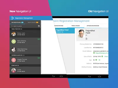 Registration Management Navigation navigation practo tab