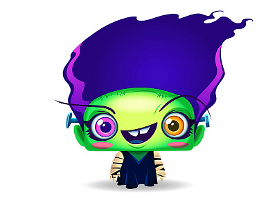 Happy Monsters #3 character design creepie dead frankenstein frankie girl halloween monster mummy mutant shading vector