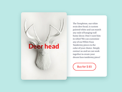 Product card 012 card cart dailyui deer e commerce head market product ui ux