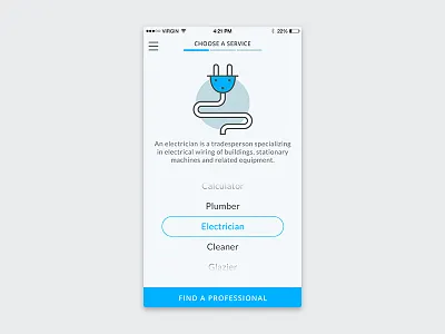Proffii app design illustration ios mobile ui