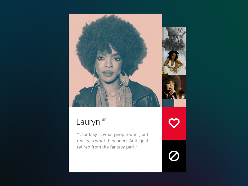 User Profile dailyui lauryn hill ui user profile