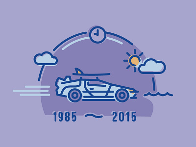 Delorean delorean future illustration martymcfly mcfly surf