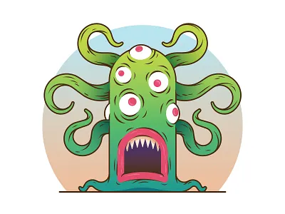 Alien Monster alien contest creature eyes funny halloween illustration silly sticker mule tentacles