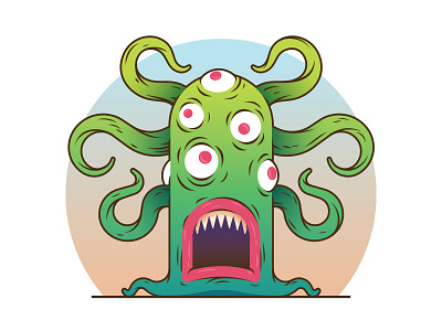 Alien Monster alien contest creature eyes funny halloween illustration silly sticker mule tentacles