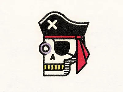 Skullrate halloween jolly roger pirate skull skull a day skulltober