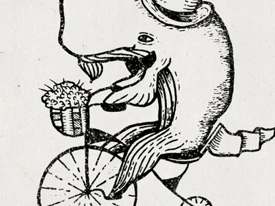 Whale Bike Vintage bike draw hand drawn handdrawn illustration old school vintage whale