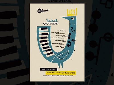 Bad Octet gigposter gigposter illustration jazz music poster print screenprint silkscreen