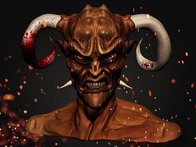 Demon v2 3d model character design demon digital paint sculpt zbrush