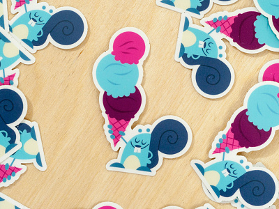 Squirrel Stickers animal brand cartoon character color flat illustration simple stickers vector