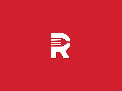 Ruston Eats Logo city eats food fork icon letter logo meal r red ruston