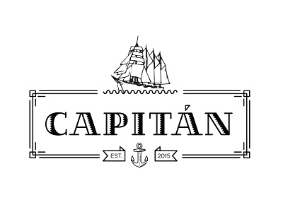 Capitán alcohol anchor branding captain lines logo sailor sea ship water whiskey