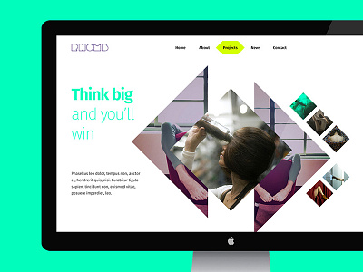 Super Rhomb bright color creative desktop portfolio psd slider super template web