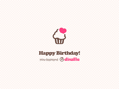 Birthday Card birthday brown card cupcake pink