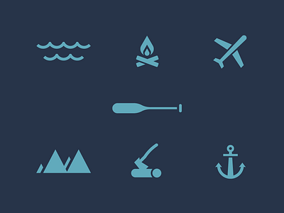 Adventure Icons adventure airplane anchor camping fire icons mountain paddle travel water