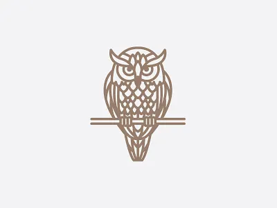 Wise Owl line logo owl