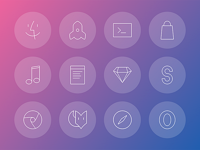 Dock line icons apps dock icons lines