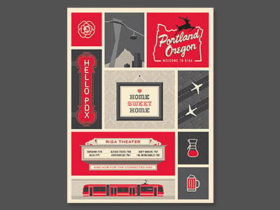 Portland Poster illustration limited palette portland poster