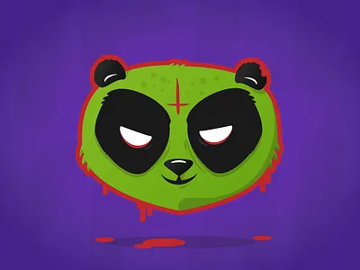 I wish a pandastic Halloween! evil halloween illustration panda zombie