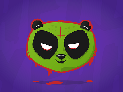 I wish a pandastic Halloween! evil halloween illustration panda zombie