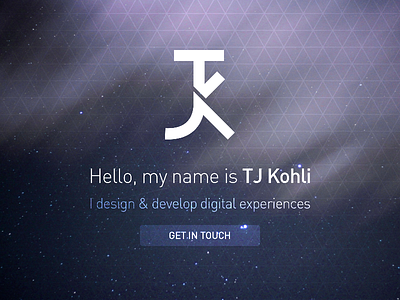 tjkohli.com coming glow landing logo parallax soon teaser tjk triangles vector